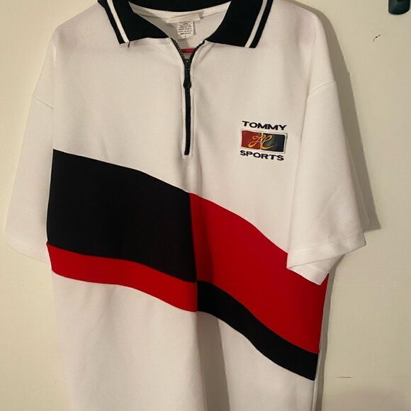 “Tommy Sports” Vintage Bootleg 1/4 Zip Polo L - Picture 1 of 13